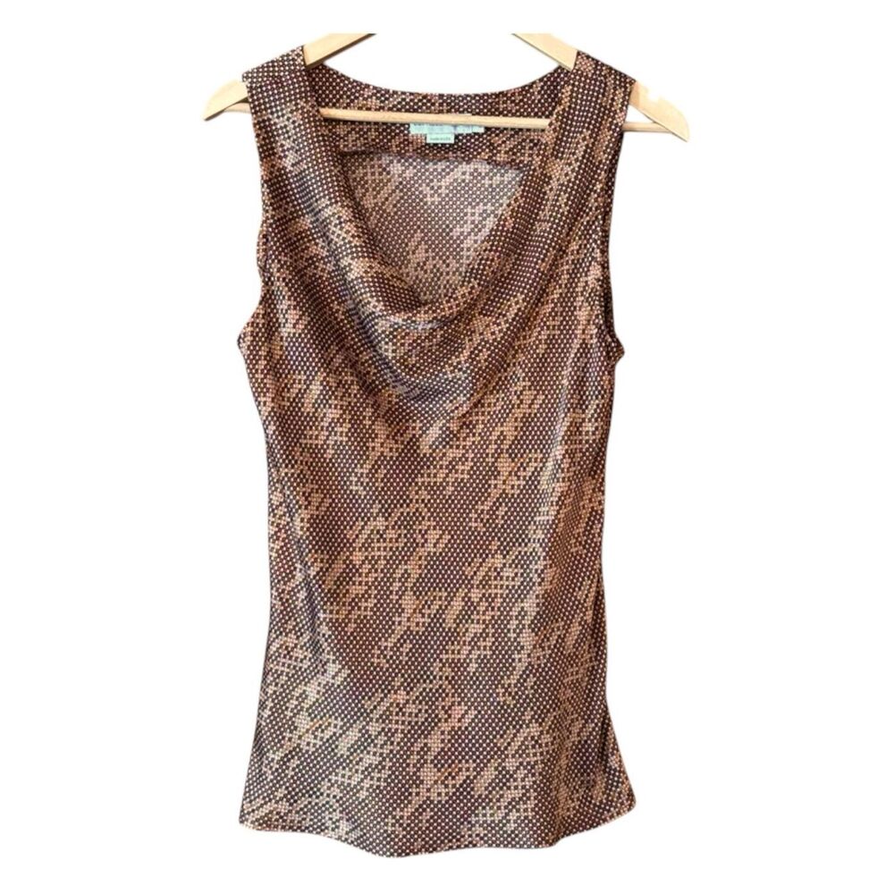 GARFIELD & MARKS 100% Silk Drape Neck Tank Vintage 80s 90s Made In NYC